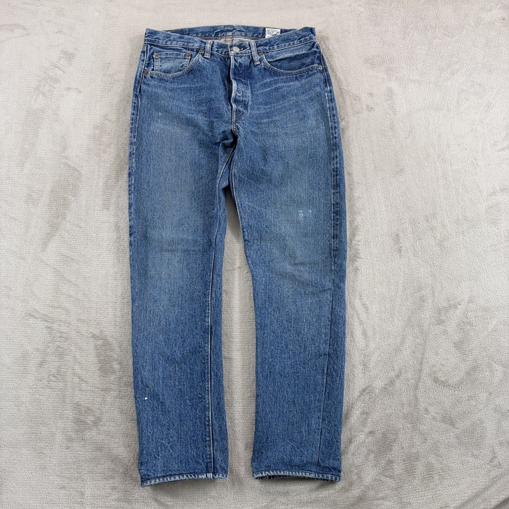 orSlow Straight Leg Jeans in Blue Wash Men Fits 30x29 (Tag Small) Made in Japan